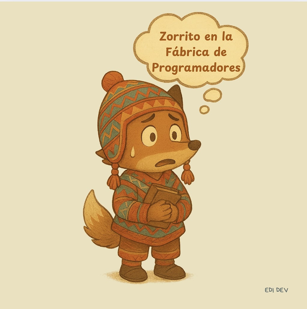 Portada del libro: Zorrito en la fábrica de programadores